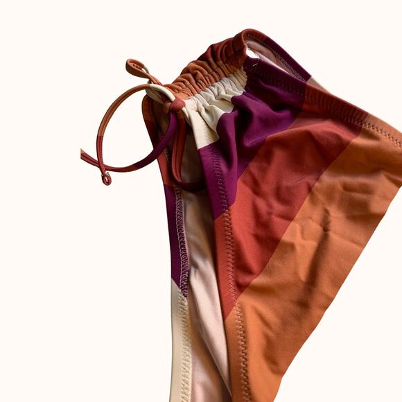 Shade & Shore High Leg Cinch Striped Swim Bottoms XL - free with $20+ bundle - Picture 3 of 4